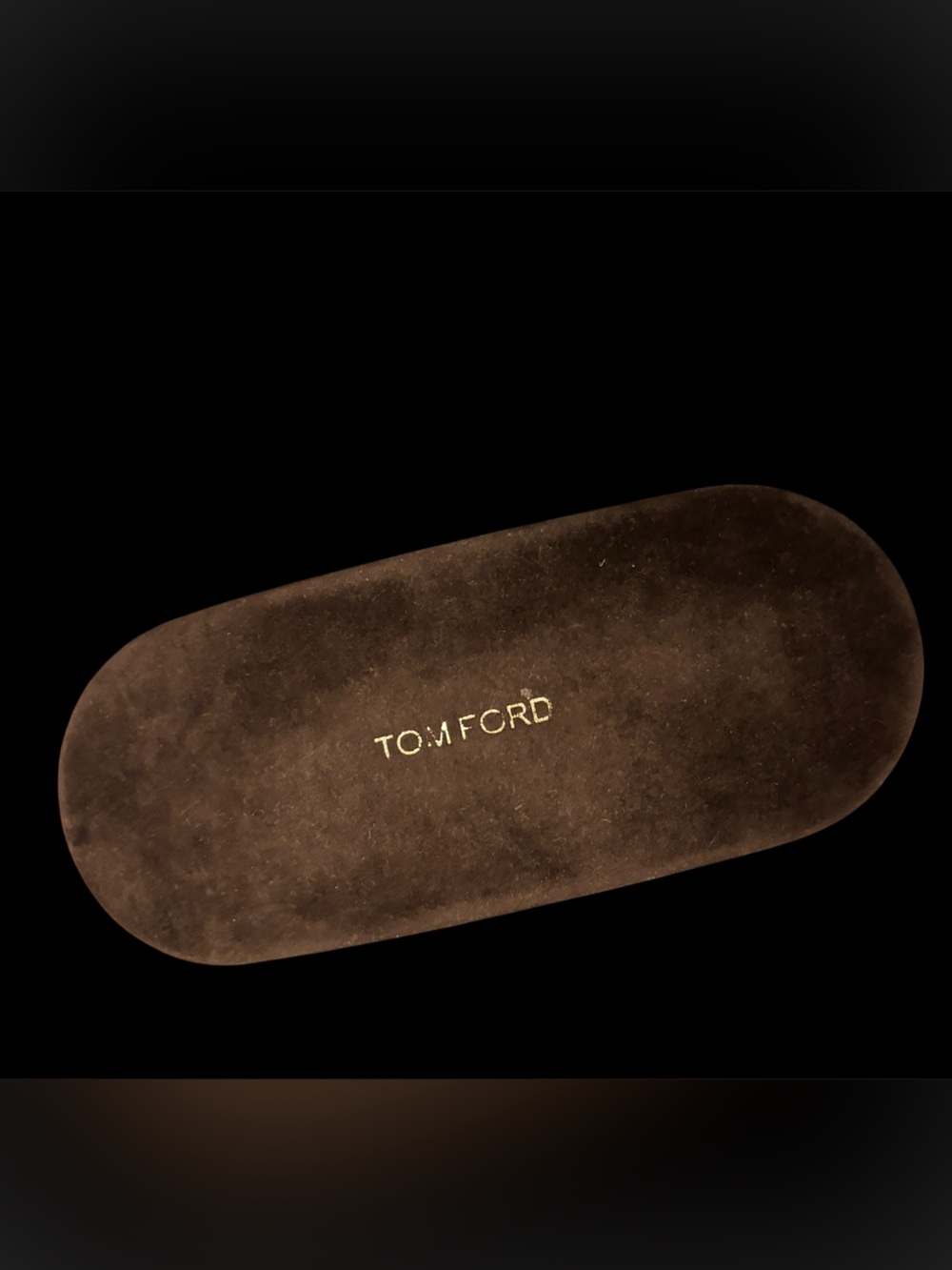 Tom Ford Brown Velvet Sunglasses Case with wipe cloth Gold Logo